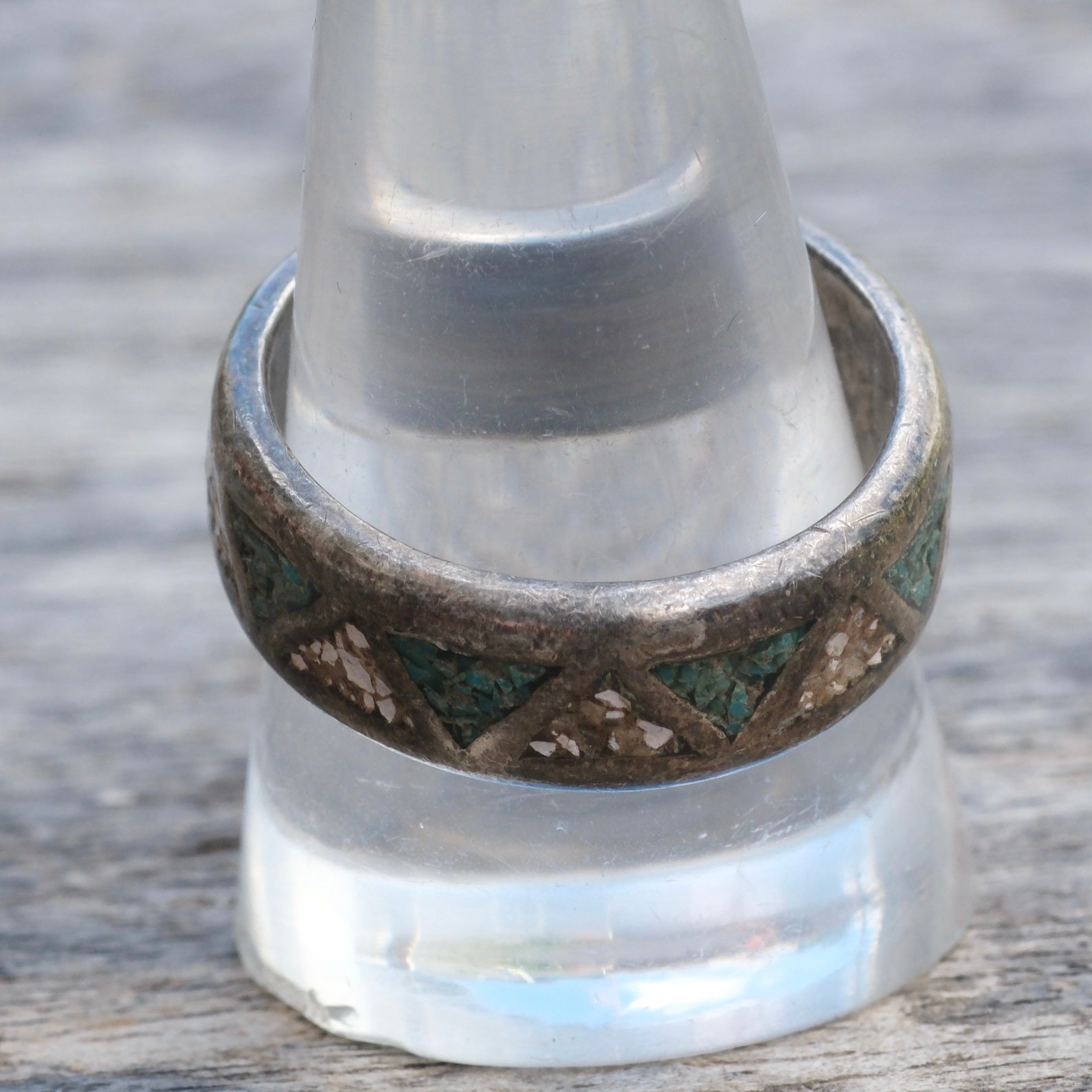 Vintage Sterling Inlay Band 10
