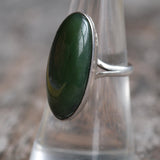 Vintage Sterling Green Carnelian Ring 6.75