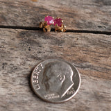 Vintage 14K Gold Red Saphire Stud Earrings