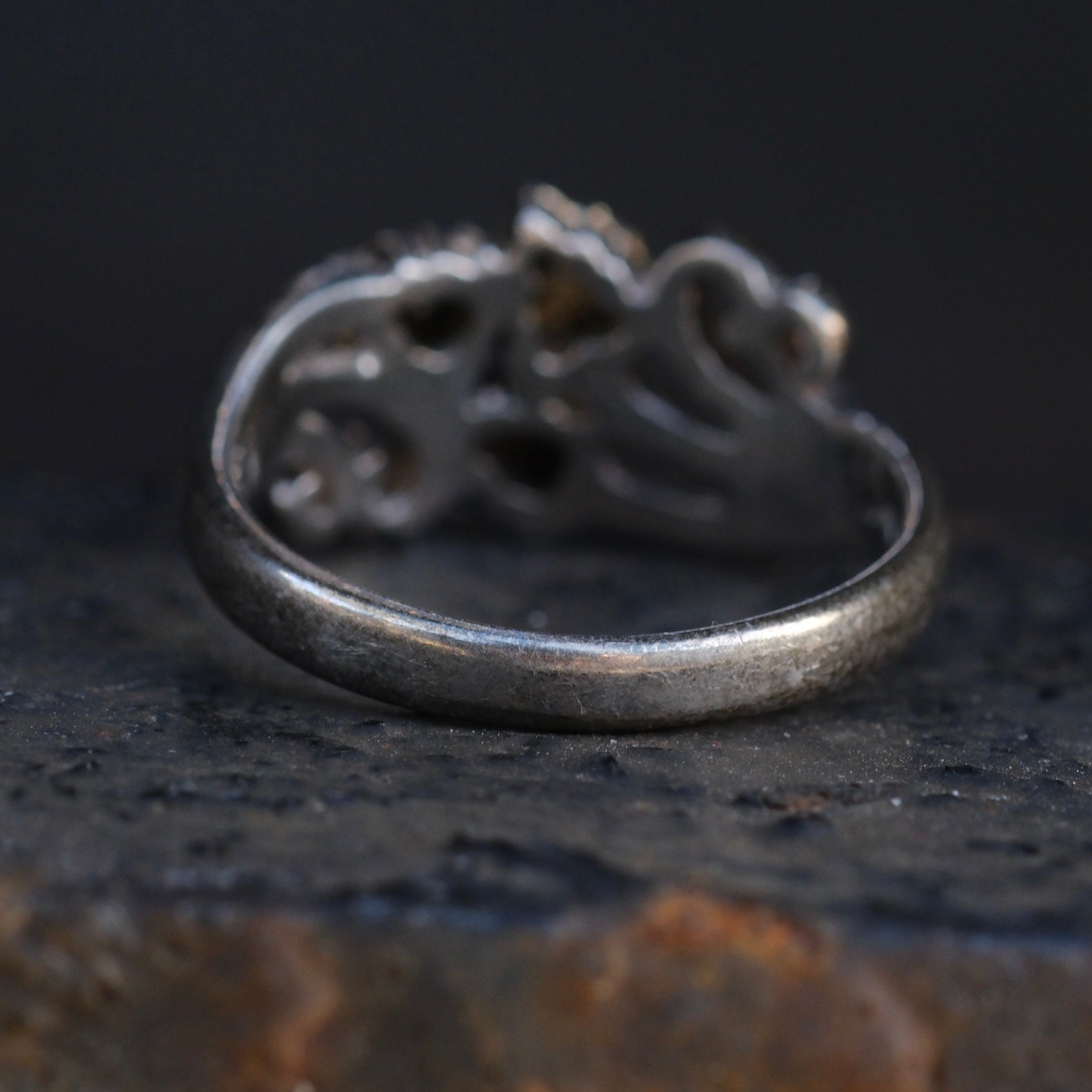 Vintage Sterling and Gold Leaf Ring 5.75