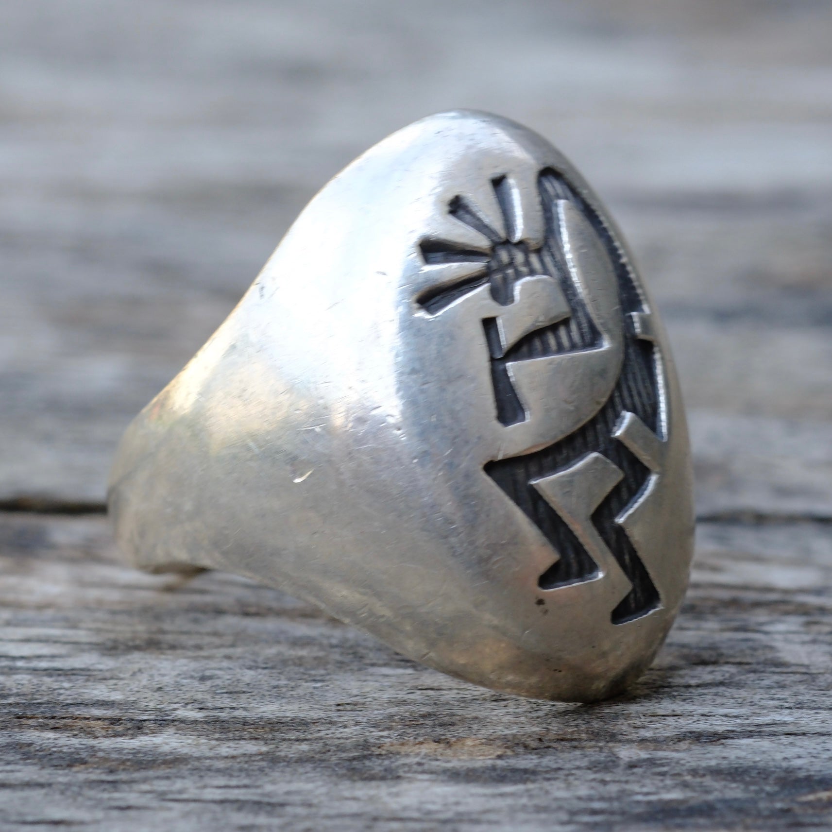 Vintage Sterling Silver Kokopelli Ring 9.75