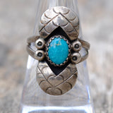 Vintage Sterling Turquoise Ring 7.5