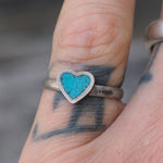 Vintage Sterling Turquoise Heart Ring 5.5