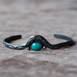 Vintage Sterling Stamped Turquoise Cuff