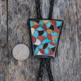 Vintage Sterling Zuni Inlay Bolo Tie