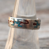 Vintage Sterling Inlay Lizard Band 7