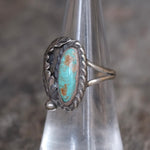 Vintage Sterling Turquoise Feather Ring 6