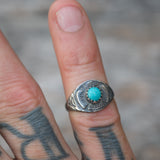 Vintage Sterling Turquoise Thunderbird Ring 6