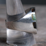 Vintage Sterling Multistone Inlay Striper Ring 10.5