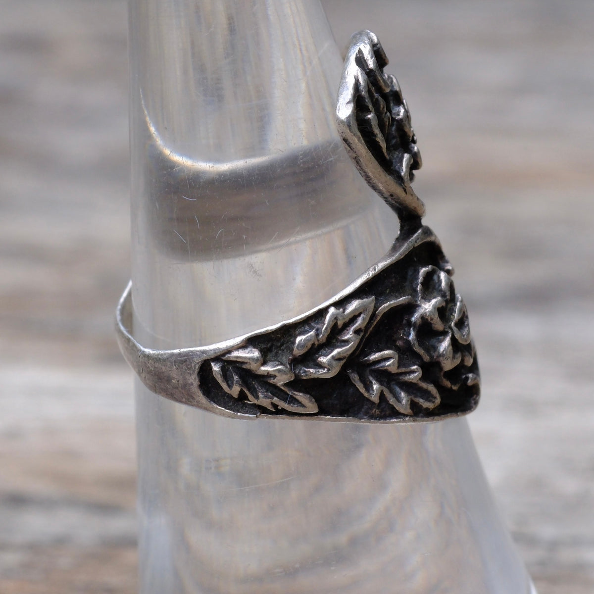 Vintage Sterling Floral Overpass Ring 6.25