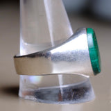 Vintage Sterling Malachite Inlay Ring 12.75