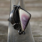Vintage Sterling Silver Shell Feather Ring 5.75