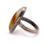 Vintage Sterling Agate Ring 4.75