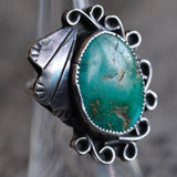 Vintage Sterling Turquoise Feather Ring 5.5