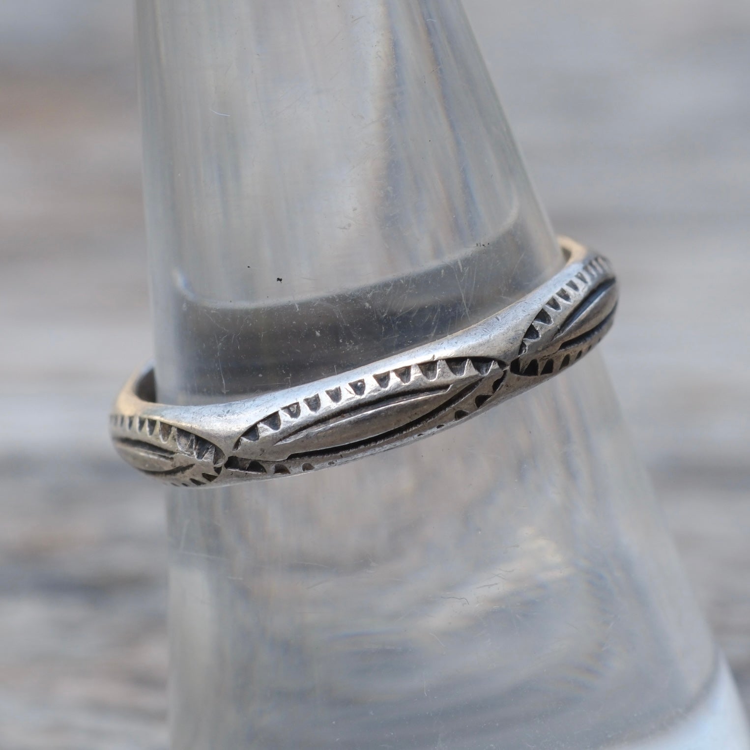 Vintage Sterling Stamped Band Ring 8.25
