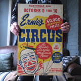 Vintage 1965 Ernie’s Circus Poster