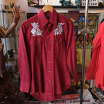 Chute #1 Men’s Western Shirt with Embroidered Flowers Medium