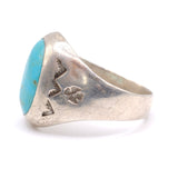 Mid Century Vintage Sterling Turquoise Stamped Thunderbird Ring 11