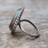 Vintage Sterling Turquoise Roper Ring 4