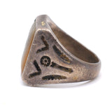 Vintage Sterling Abalone Trading Post Ring 9