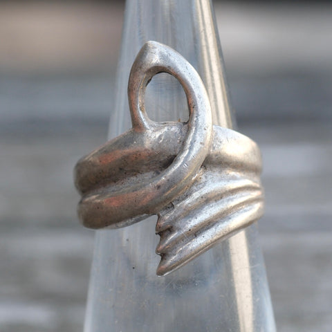 Vintage Sterling Silver Modernist Ring 4.5