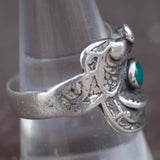 Vintage Sterling Silver Turquoise Saddle Ring 10