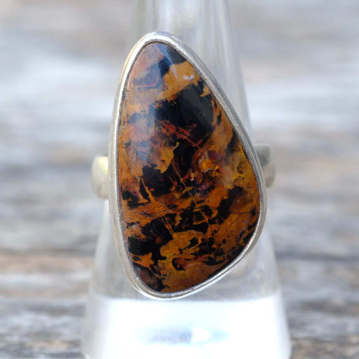 Vintage Sterling Jasper Ring 9