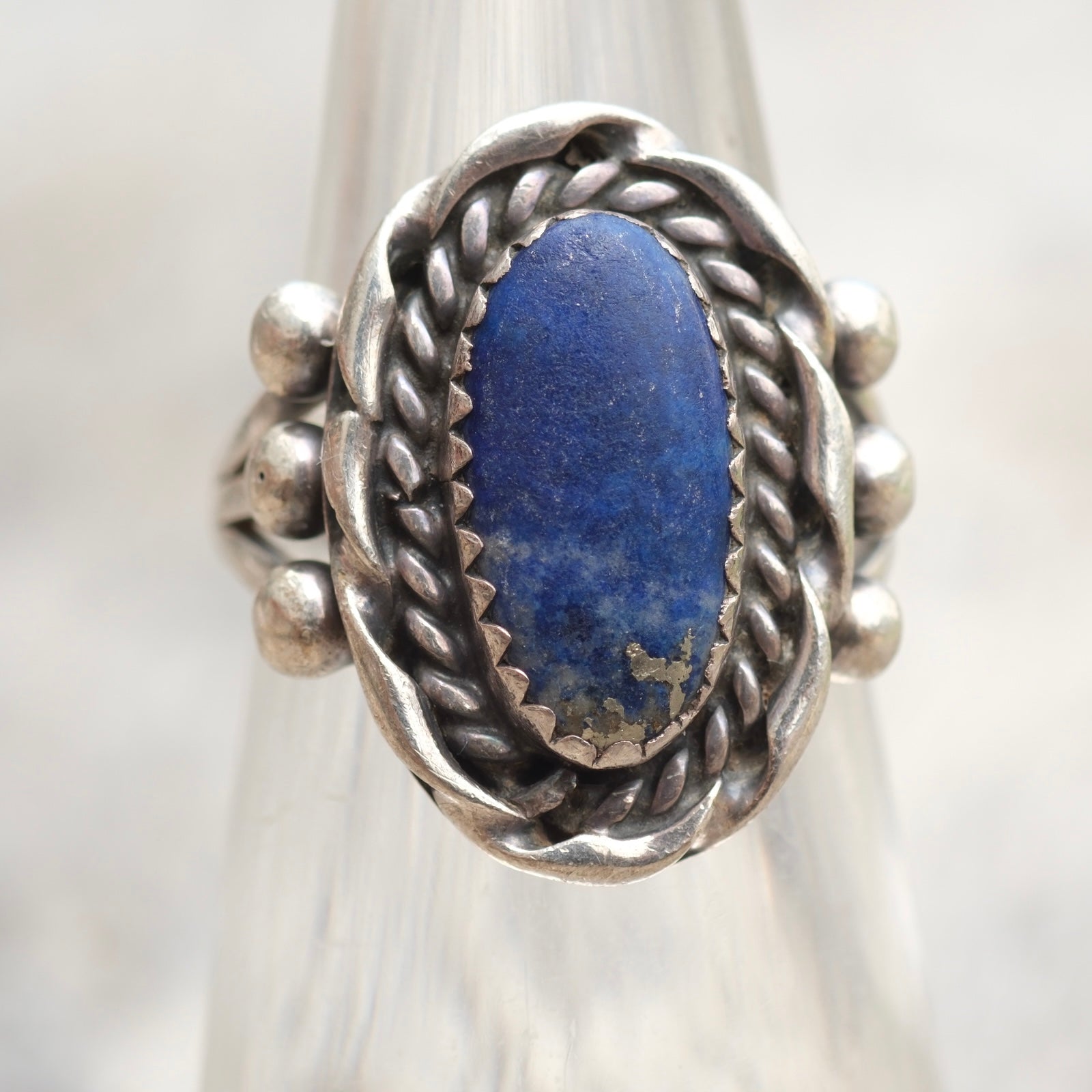 Vintage Sterling Lapis Ring 5.25