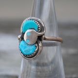 Vintage Sterling Effie Turquoise Snake Ring 6.5