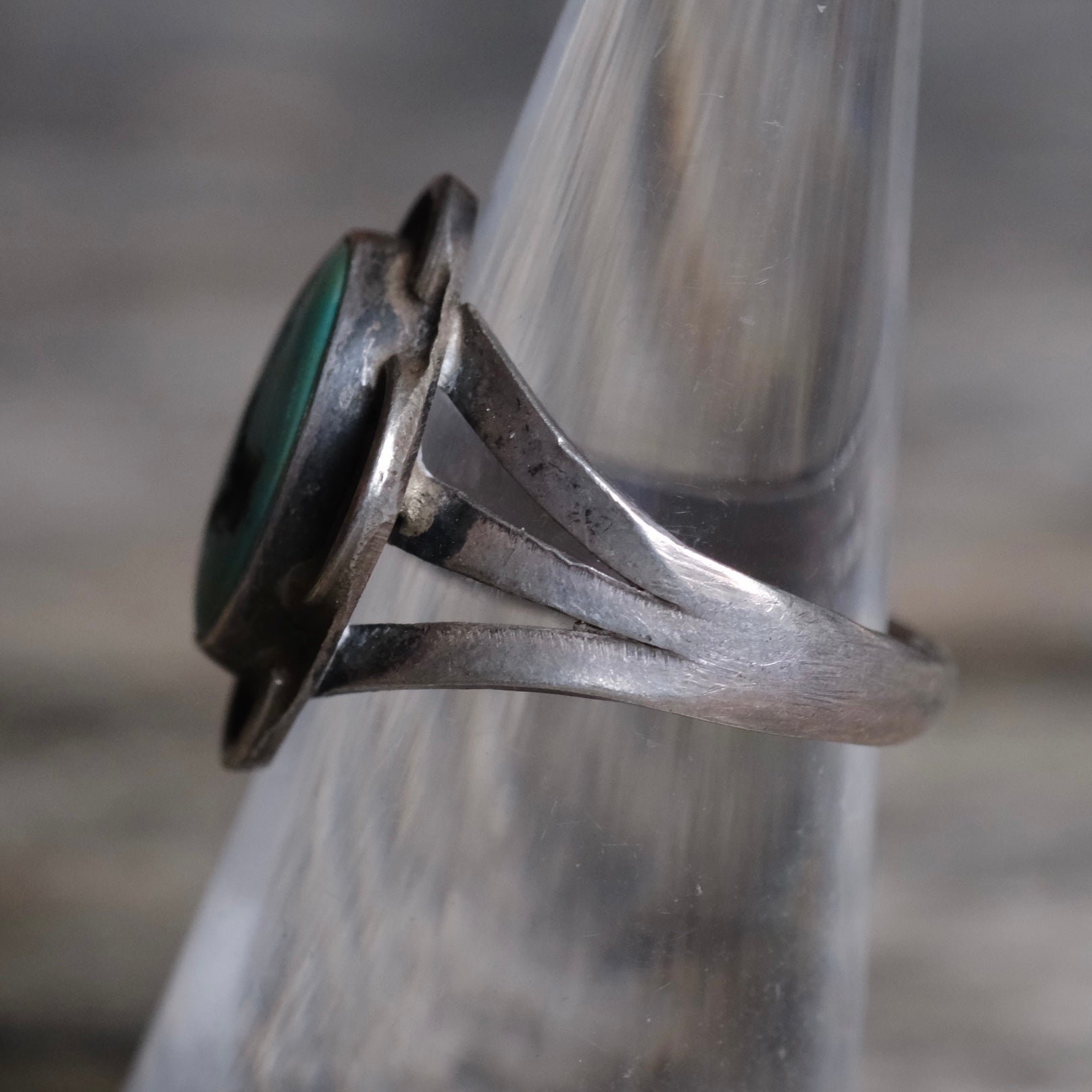 Vintage Sterling Turquoise Florette Ring 5.75