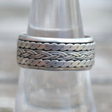 Vintage Sterling Braided Silver Band 8