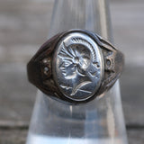 Vintage Sterling Centurion Signet Ring 8.5