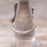 Vintage Sterling Blue Abalone Feather Ring 6