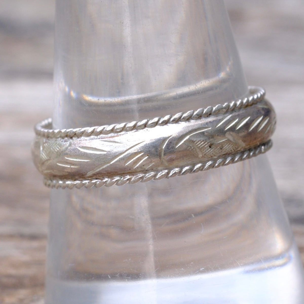 Vintage Sterling Sroll Band Ring 9.75