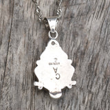 Vintage Sterling Multistone Inlay Necklace