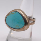Vintage Sterling Compressed Turquoise Ring 8
