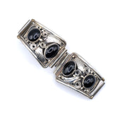 Vintage Sterling Onyx Feather Watch Band