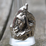 Vintage White Bronze Biker Ring 12