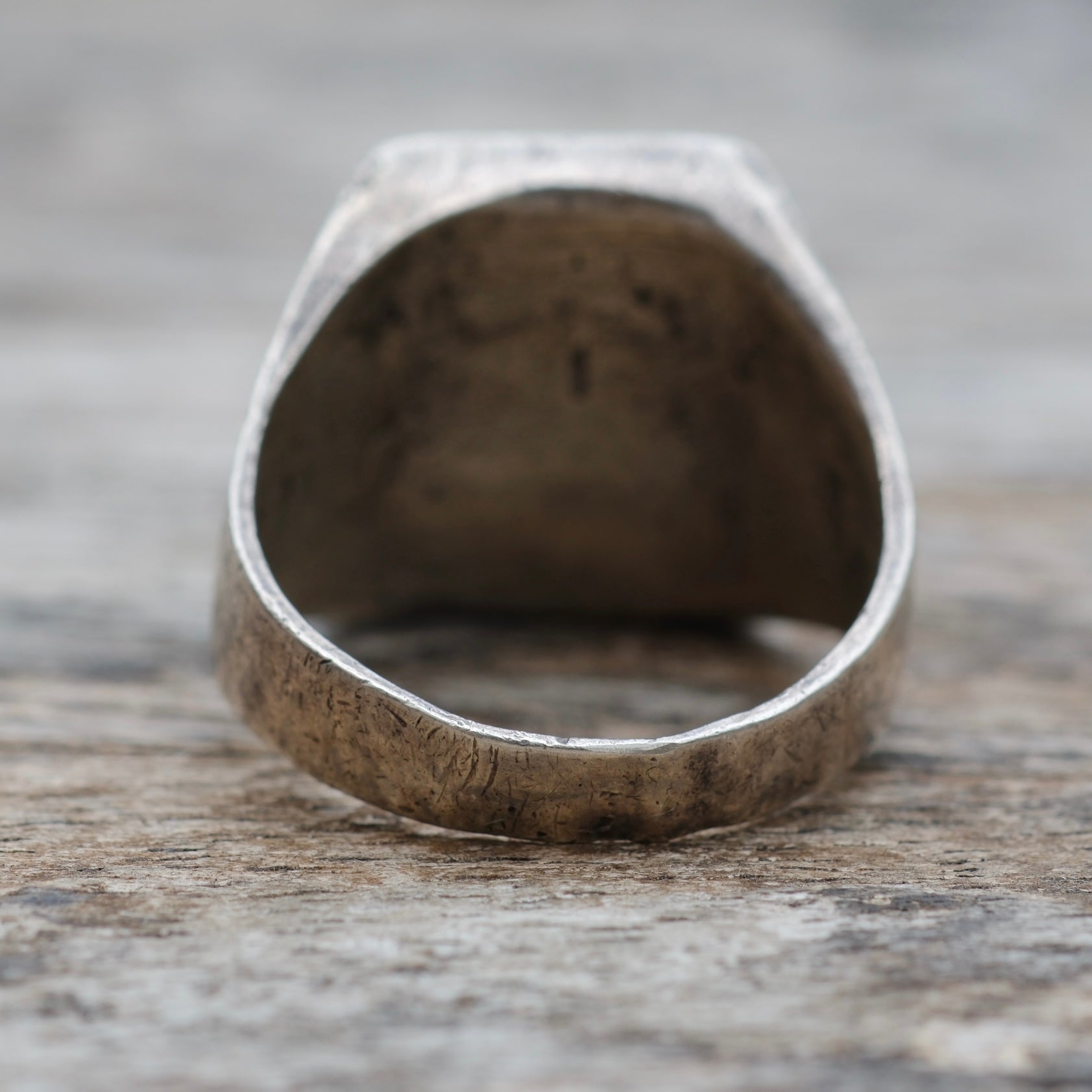Vintage Sterling Crushed Turquoise and Coral Inlay Ring 10.25
