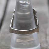 Vintage White Bronze Biker Ring 9