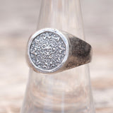 Vintage Sterling Silver Aztec Calendar Ring 7.25