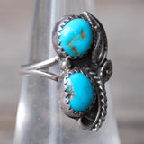 Vintage Sterling 2-Stone Turquoise Ring 6