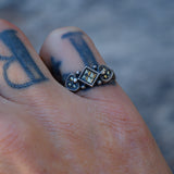 Vintage Sterling Marcasite Band Ring 8