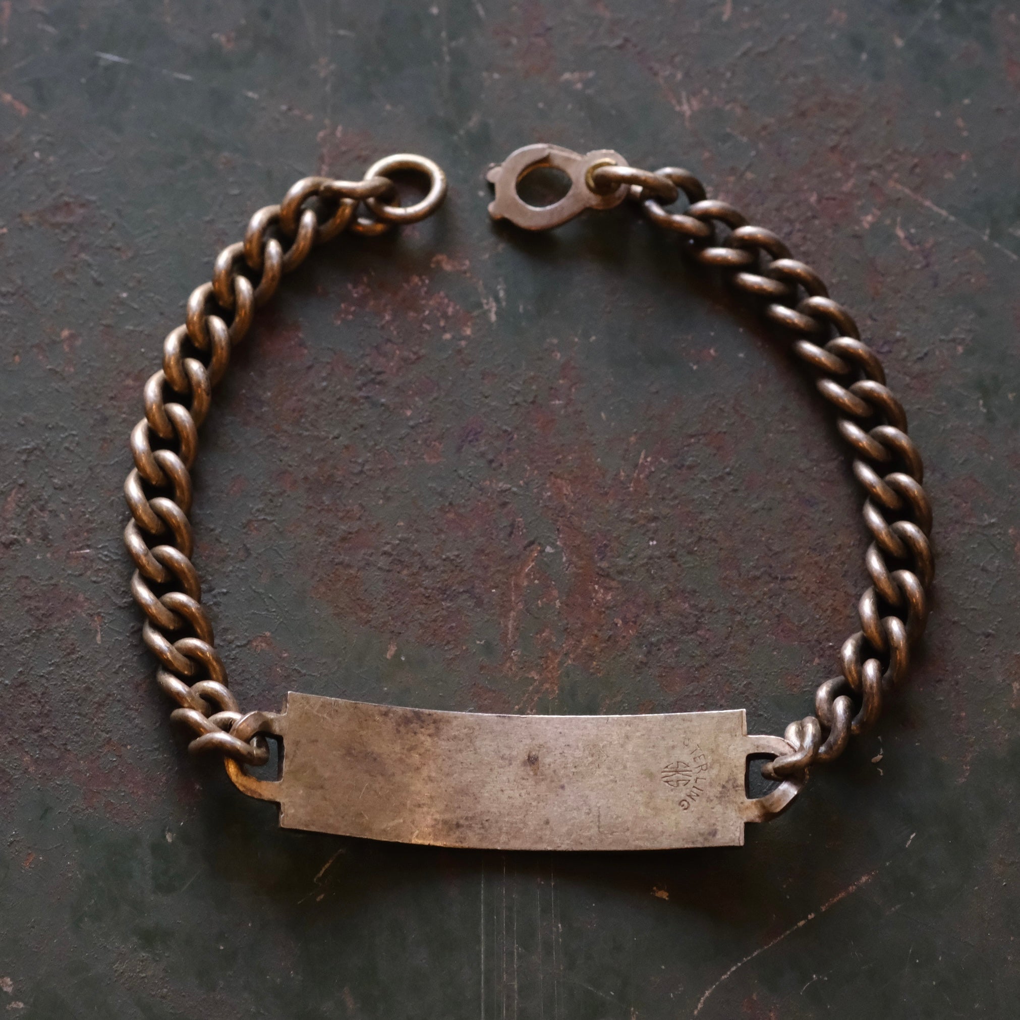 Vintage Sterling Silver Military ID Bracelet