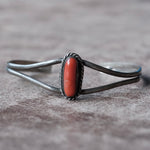 Vintage Sterling Coral Roped Cuff