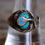 Vintage Sterling Turquoise Snake Effie Ring 10