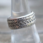 Vintage Sterling Silver Braided Spinner Band 8