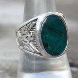1980's Vintage Sterling Abalone Thunderbird Ring