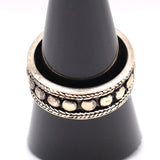 Vintage Sterling Silver Dotted Band Ring 8.75