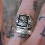 Vintage Sterling WOW Signet Ring 8.5